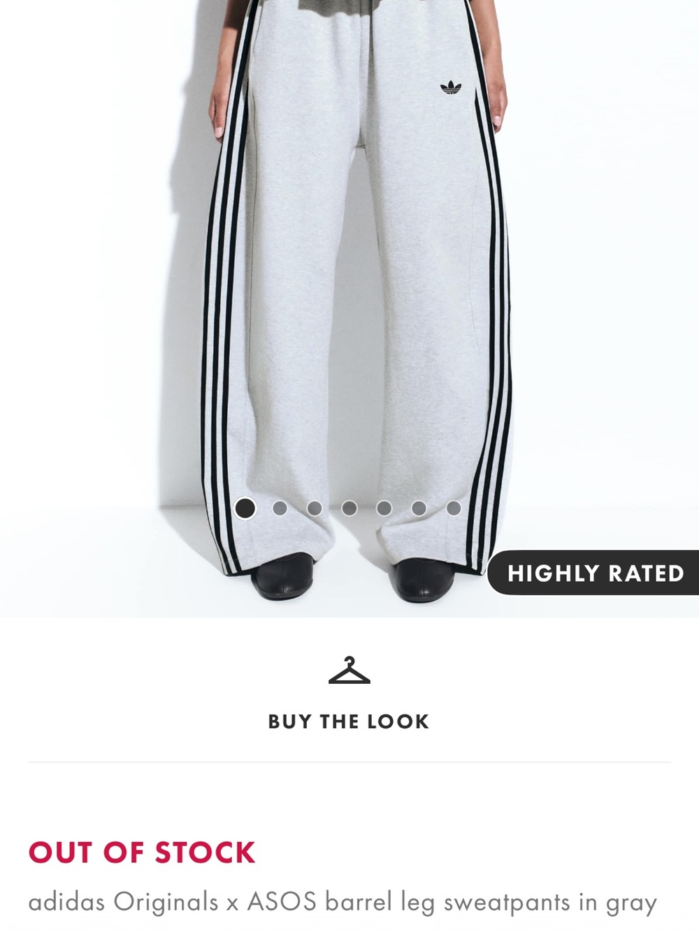 Adidas ASOS Gray Barrel Leg Sweatpants with Side Stripes -Size Small!
Brand new